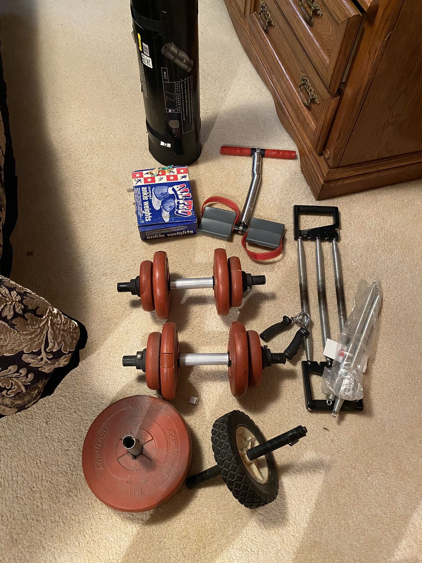 Set Of Weights And Fitness Equipment
