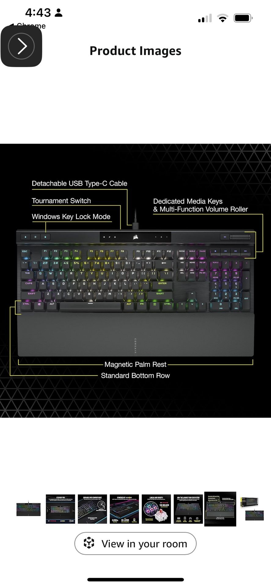 Corsair K70 RGB Pro Gaming Keyboard