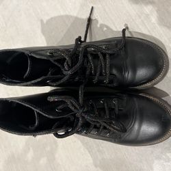 Old Navy Girls' Sparkly Lace Combat Boots – Black – Size 13 🥾