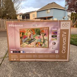 Hisense 65-Inch Class QLED 4K S7N CanvasTV™ Series Dolby Vision HDR Google Smart TV (65S7N) - 144Hz, Art Mode, Anti-Glare Panel, Hi-Matte Display, Fra
