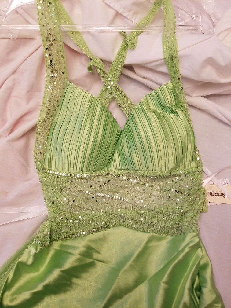Neon Lime Green Sequined Dress Size M