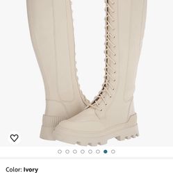Beige Knee High Boots Size 9.5 