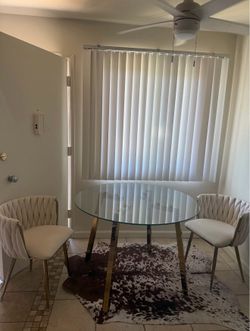 Dining table with two chairs