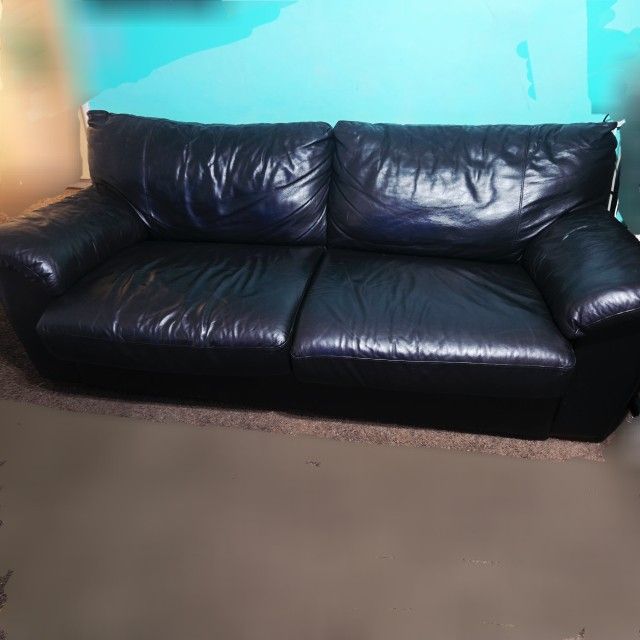 Black Sofa + King Size Bed