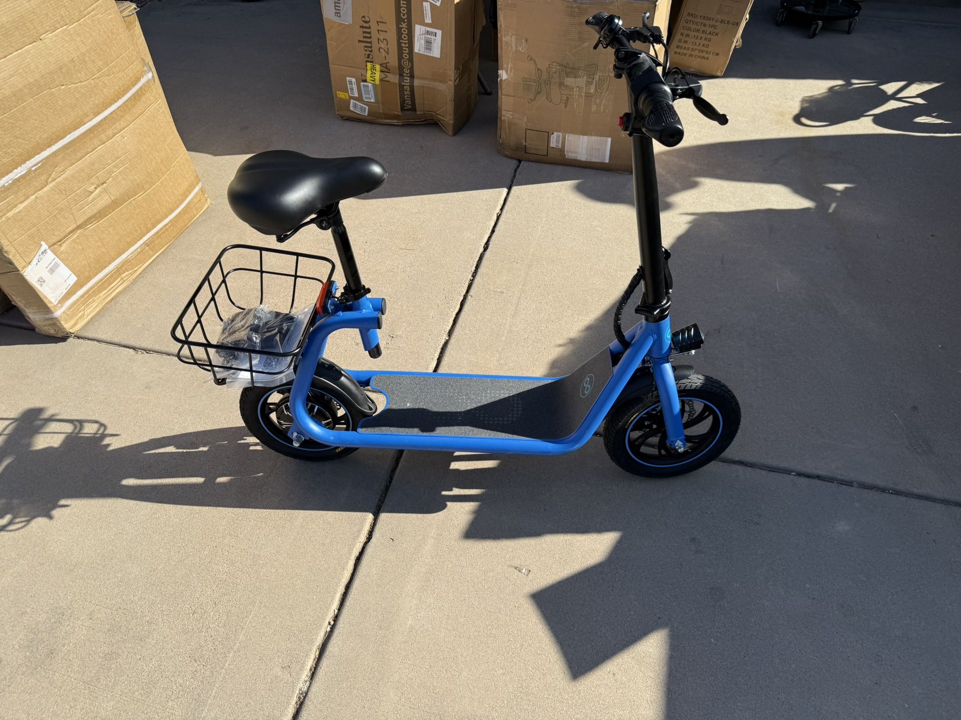 Gyroor Electric Scooter With Seat, 450W Powerful Motor Up To 20 Miles Range, Foldable Scooter For Adult Max Speed 15.5Mph, Commuter Electric Scooter W