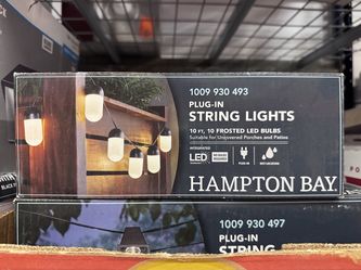 Hampton Bay 10 ft Plug-In String Lights 10 Frosted LED Bulbs Wet Location