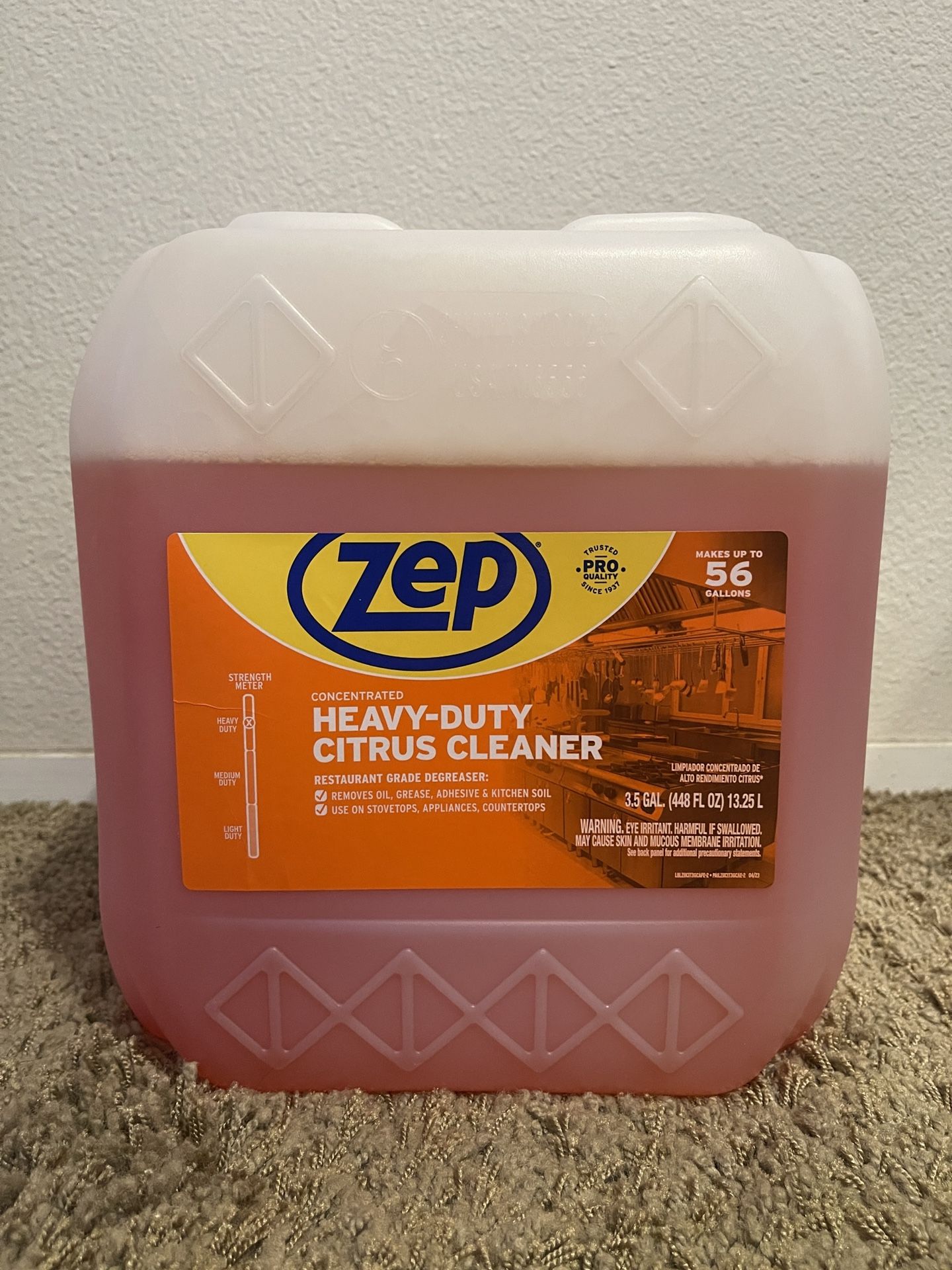 Zep 3.5 Gal Heavy-Duty Citrus Cleaner Degreaser - (New+Never Opened)