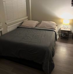 Queen Bed Frame with Mattress and Box Spring