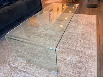 Modern Bent Glass Waterfall Coffee Table