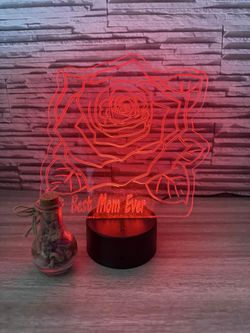 ✨ Flower Best Mom Ever 3D LED Lamp | Custom Room Decor & Perfect Gift 🎁