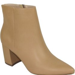Delicious Women Ankle Boots Side Zipper Zip-Up Booties Block Heel Pointed Toe 9 Taupe 