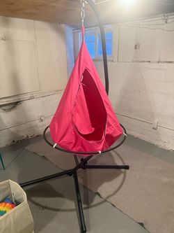 Pink Hanging Cacoon Swing Chair with Stand