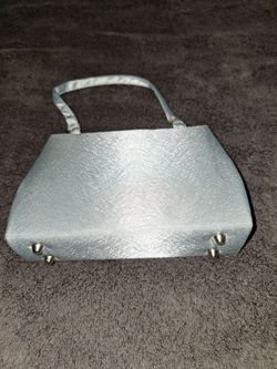 Small blue gray handbag