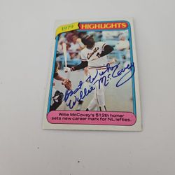 1979 Highlights Willie Mccovey's 512th Homer Autographed Card In Chandler 