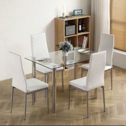 Glass Table W/ 4 Chairs 