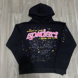 Black/Pink Sp5der Hoodie