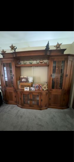 Solid wood entertainment center