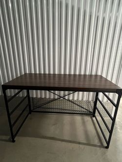 Brown wood desk