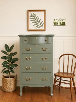 Sage green serpentine tallboy