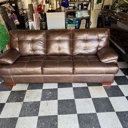 Brown Leather Cassia Sofa