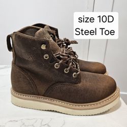 Justin Steel Toe Work Boots Size 10