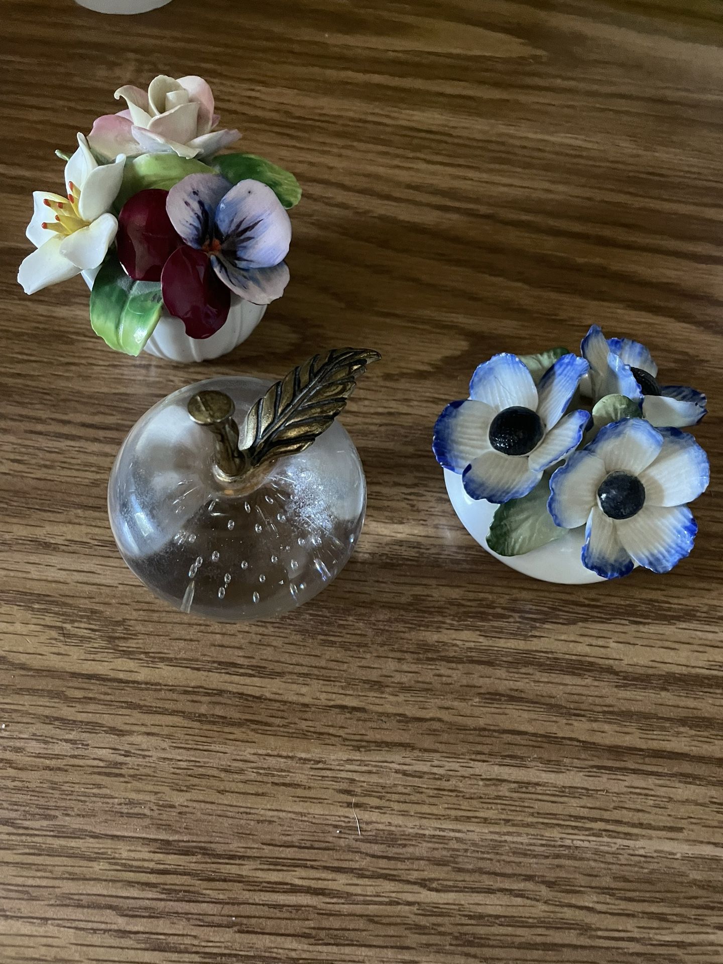 2 Cute Flower Baskets And A Apple