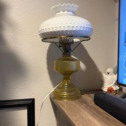 Milk glass lamp