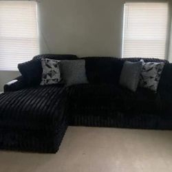 Midnight Madness Onyx 2-piece Chaise Sectional, Seccional, Couch, 