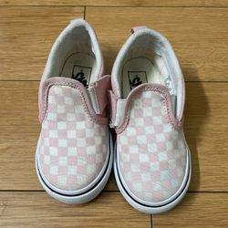 Vans Checkers Pink Toddlers Size 8