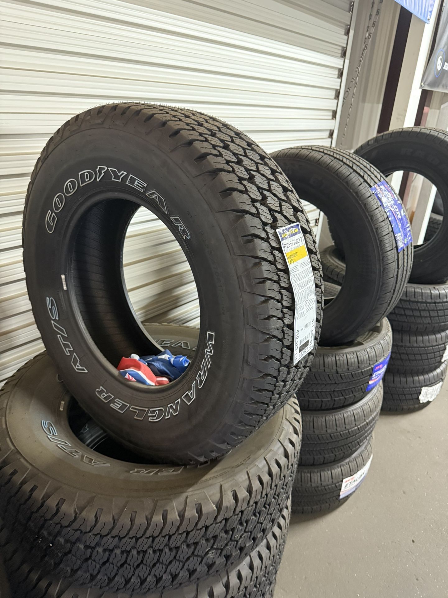 BRAND NEW TIRES 265/70r17 GOODYEAR WRANGLER ALL TERRAIN FOR SALE SET OF 4 TIRES $679 WITH INSTALLATION AND BALANCING 