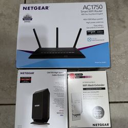 Netgear Modem, Router, And WiFi Extender