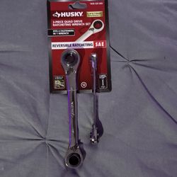 2-piece quad drive ratcheting wrench set (SAE)