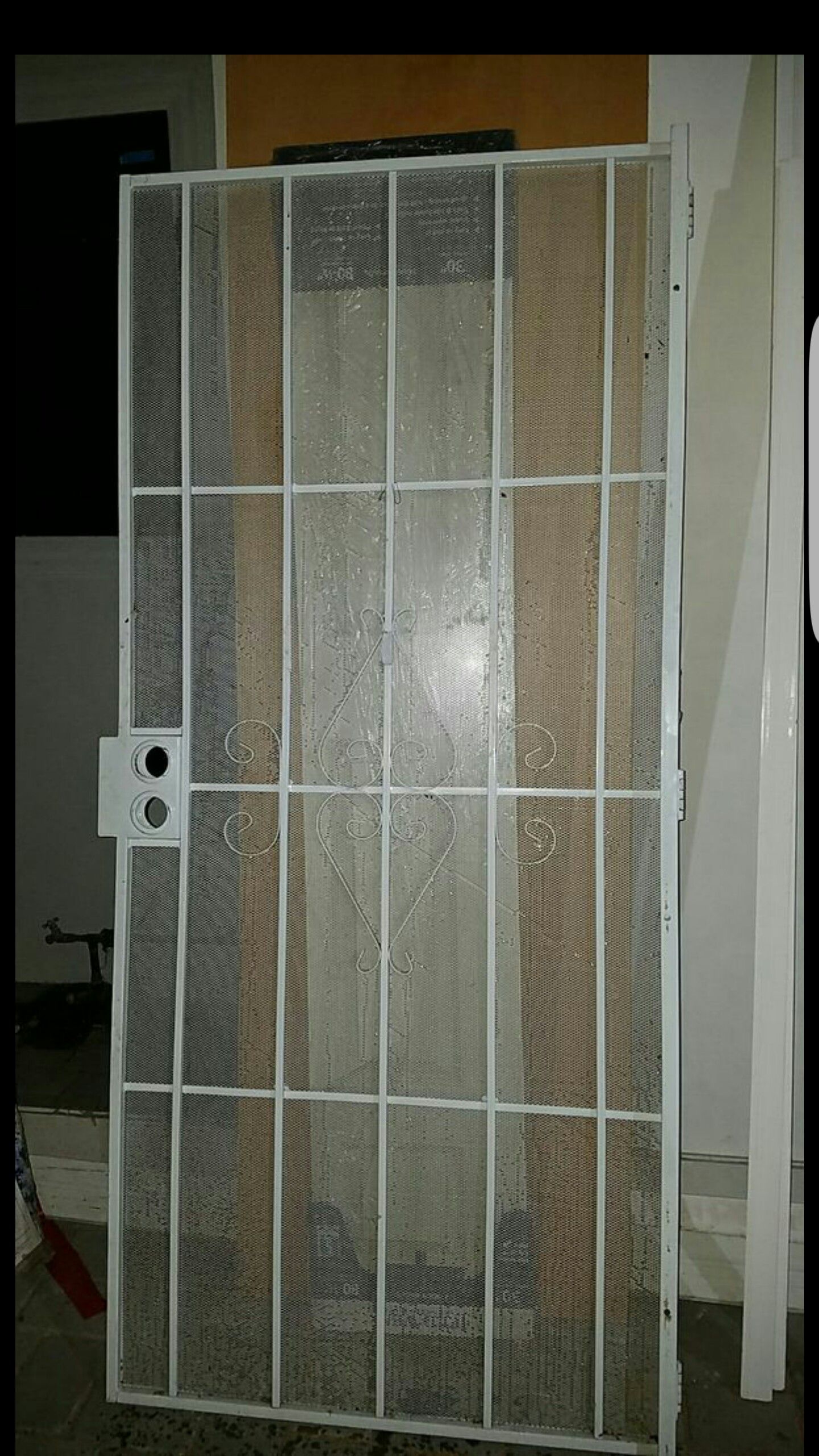 White Metal screen door