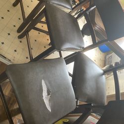 4 Tall Dining Chairs, Stool Type. Flaws As Seen On Pictures