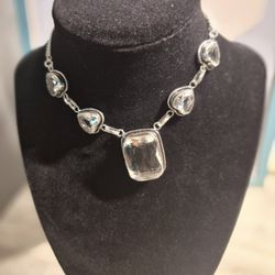 18" Silver Multi-stone Topaz Necklace