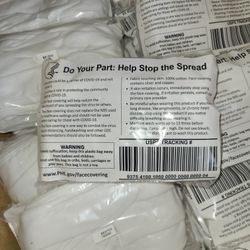 44  Face Covering packets Each Containing 5 Masks 100% Cotton 