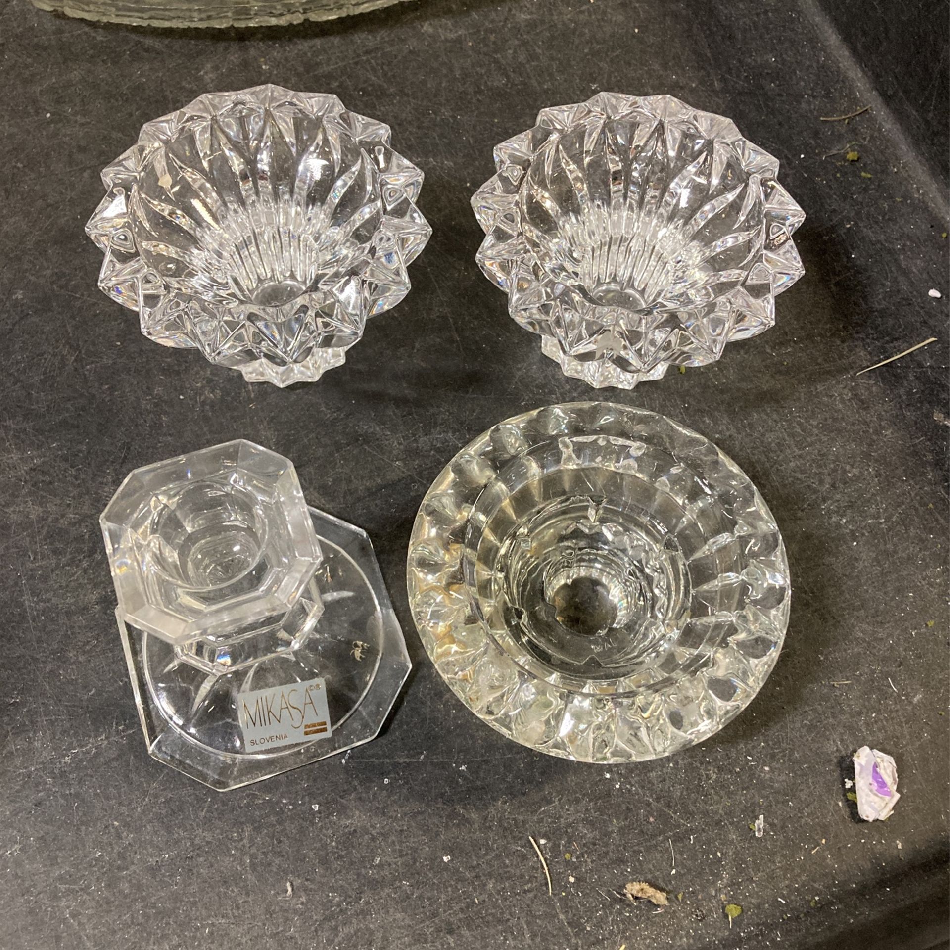 Diamond Bar Glass Candle Holders