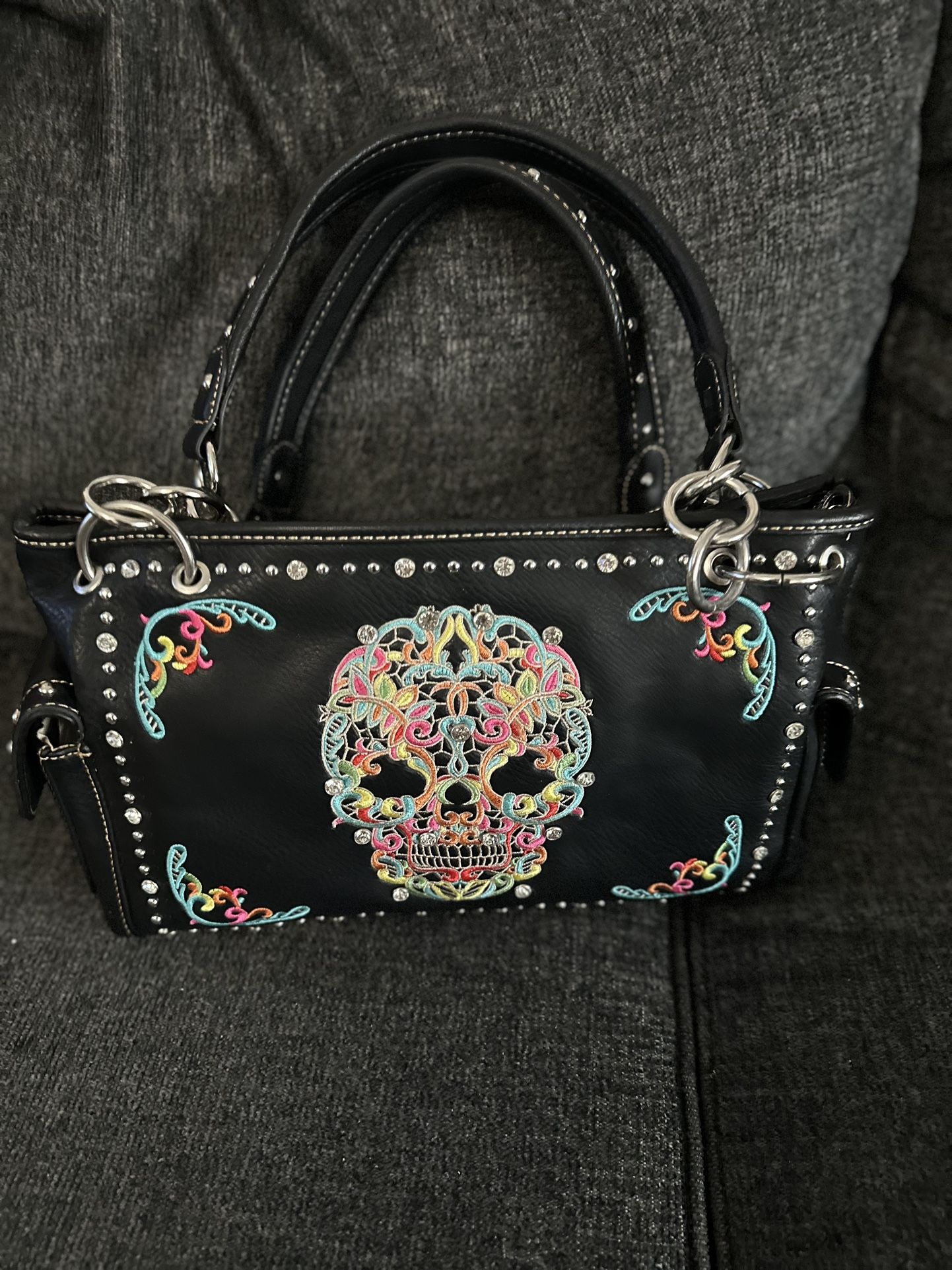 Montana West Embroidered Sugar Skull Purse