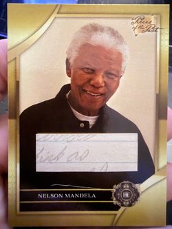 Nelson Mandela Authentic Handwriting Relic Card – Pieces of the Past