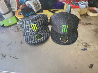 Monster Energy Flexfit Hats – Lot of 2 fitted 7 1/4 and 7 1/8 New