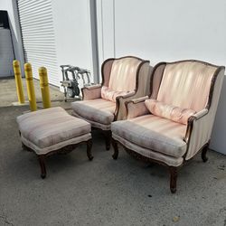 3pcs Set. Vintage Chairs And Ottoman $200