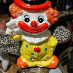 Plaster Clown Coin Bank