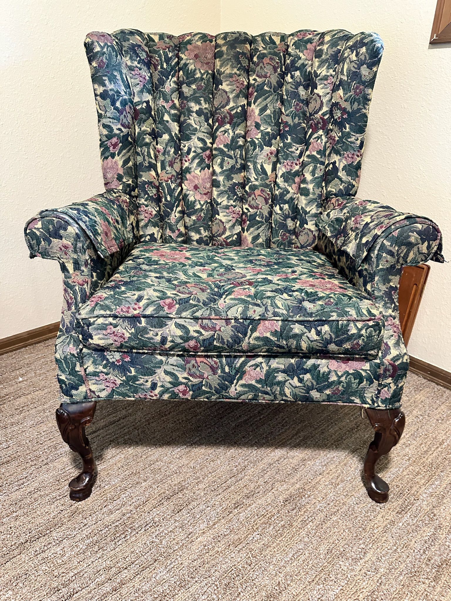 Floral Wingback  Armchair