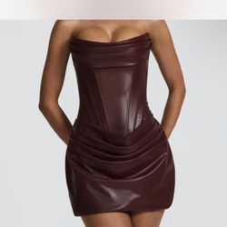 BabyBoo Burgundy Mini Leather Dress
