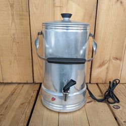 RARE Kitchen Pride MIRRO B-0126 35-Cup Automatic Aluminum Coffee Urn Percolator. *WORKS GREAT* Mid Century Modern Retro Coffee Maker