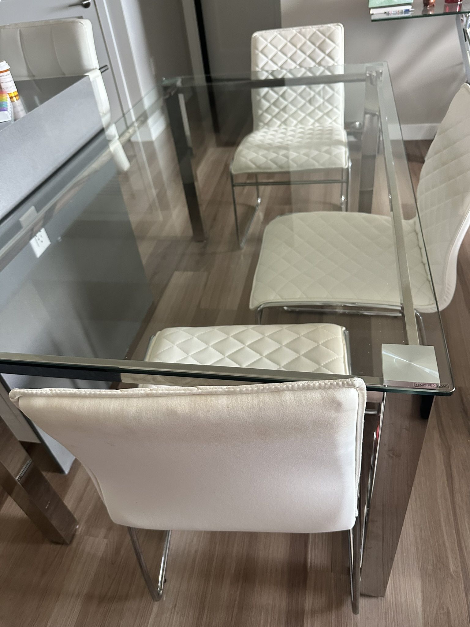 Kitchen Table + 4 Chairs – Excellent Condition, Looks Brand New + Glass Coffee Table