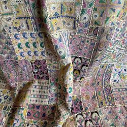 Large Vintage Indian Patchwork Hand Stitched Tapestry
