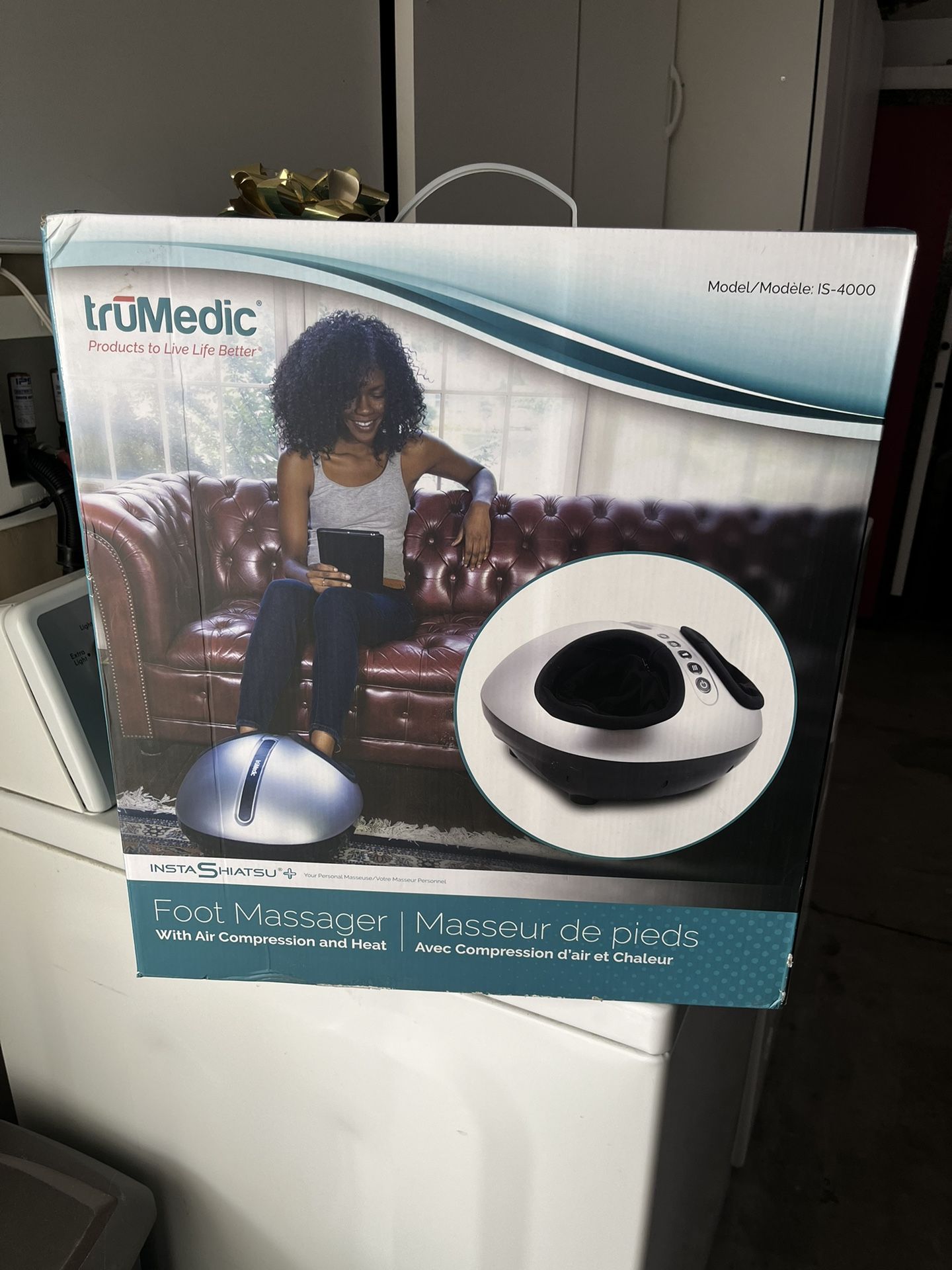 TruMedic InstaShiatsu Plus Foot Massager Air Compression Heat IS-4000