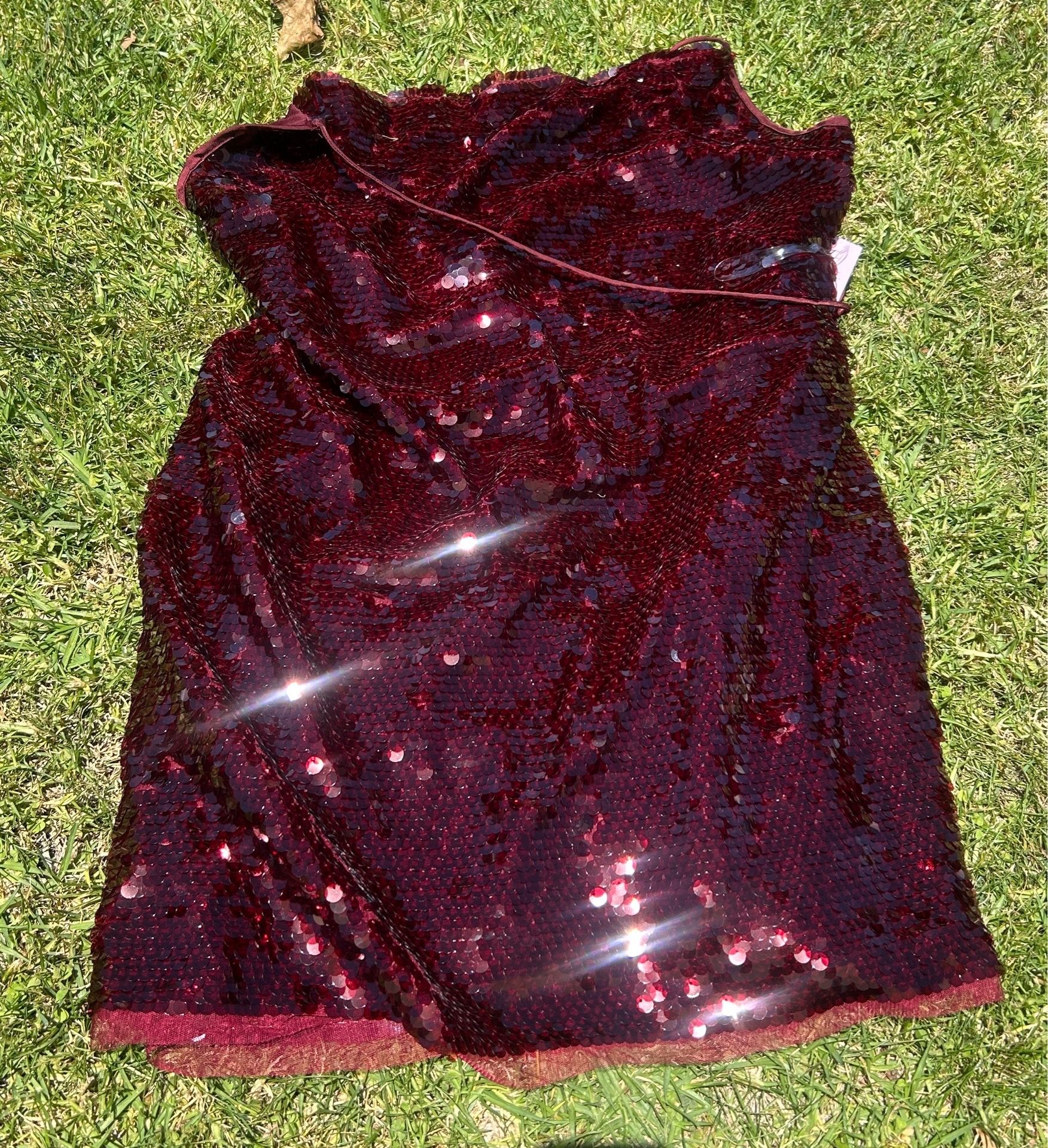 Maroon and light blue sequin dress brand new