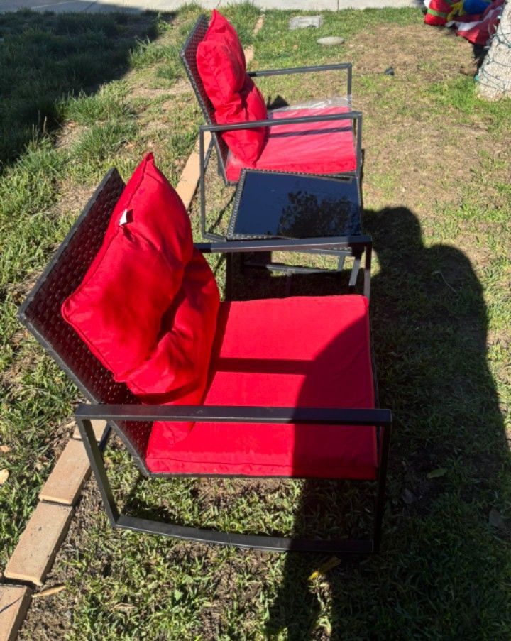 Display Model Patio Furniture Set 3-piece Patio Rocking Chair Set Outdoor Rocking Chairs Porch Chairs Patio Chairs,